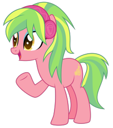 Size: 2500x2818 | Tagged: safe, artist:bubblestormx, character:lemon zest, species:pony, equestria girls ponified, female, headphones, ponified, simple background, solo, transparent background