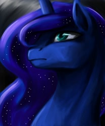 Size: 2000x2400 | Tagged: safe, artist:valkyrie-girl, character:princess luna, species:alicorn, species:pony, bust, female, high res, mare, portrait, profile, solo