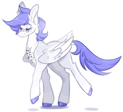 Size: 810x738 | Tagged: safe, artist:sararini, oc, oc:charlie, species:pegasus, species:pony, eyes closed, female, mare, simple background, solo, white background