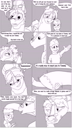 Size: 6163x10938 | Tagged: safe, artist:cactuscowboydan, commissioner:bigonionbean, writer:bigonionbean, oc, oc:heartstrong flare, oc:king calm merriment, oc:king speedy hooves, oc:tommy the human, species:alicorn, species:human, species:pony, comic:fusing the fusions, comic:the bastion of canterlot, alicorn oc, argument, canterlot, canterlot castle, cape, clothing, clydesdale, comic, conductor hat, confusion, cutie mark, dawwww, dialogue, fat ass, father and son, flank, fusion, fusion:heartstrong flare, fusion:king calm merriment, fusion:king speedy hooves, glasses, goggles, gymnasium, handshake, hat, hug, human oc, magic, male, nuzzling, plot, potion, pushing, ruffled hair, semi-grimdark series, shocked expression, sketch, spread wings, stallion, suggestive series, thicc ass, uncle and nephew, uniform, wings, wonderbolts, wonderbolts uniform