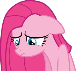 Size: 6000x5557 | Tagged: safe, artist:twilirity, character:pinkamena diane pie, character:pinkie pie, species:pony, absurd resolution, female, sad, simple background, solo, transparent background, vector
