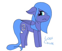 Size: 768x631 | Tagged: safe, artist:mintymelody, oc, oc:lost cause, species:pegasus, species:pony, looking back, not luna, question mark, vent oc