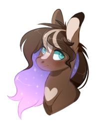 Size: 444x512 | Tagged: safe, artist:sararini, oc, species:earth pony, species:pony, bust, female, mare, portrait, simple background, solo, white background
