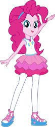 Size: 5000x11488 | Tagged: safe, artist:twilirity, character:pinkie pie, g4, my little pony: equestria girls, my little pony:equestria girls, absurd resolution, clothing, female, geode of sugar bombs, magical geodes, open mouth, simple background, solo, transparent background, vector