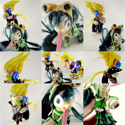 Size: 960x960 | Tagged: safe, artist:lightningsilver-mana, species:earth pony, species:pony, all might, anime, character, crossover, custom, doll, froppy, irl, leather, my hero academia, paint, painting, photo, present mike, sewing, textiles, toy, tsuyu asui