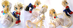 Size: 801x309 | Tagged: safe, artist:lightningsilver-mana, species:human, species:pony, aldnoah.zero, anime, anime style, couple, craft, crossover, doll, figure, figurine, handmade, paint, painting, sewing, sewing needle, textiles, toy