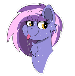 Size: 2300x2340 | Tagged: safe, artist:darkwolfhybrid, oc, oc only, oc:berry frost, species:pony, blep, chest fluff, ear fluff, gift art, male, simple background, smiling, smug, tongue out, transparent background