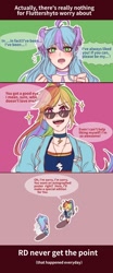 Size: 854x2048 | Tagged: safe, artist:dez, character:rainbow dash, oc, species:human, female, humanized, jewelry, necklace, sunglasses
