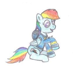 Size: 1000x1000 | Tagged: safe, artist:m.w., character:rainbow dash, species:pegasus, species:pony, clothing, cute, female, hoodie, mare, simple background, sitting, solo, white background