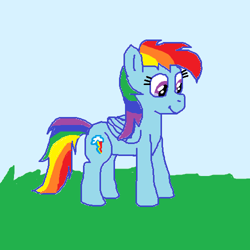 Size: 500x500 | Tagged: safe, artist:m.w., character:rainbow dash, species:pegasus, species:pony, female, mare, ms paint, solo