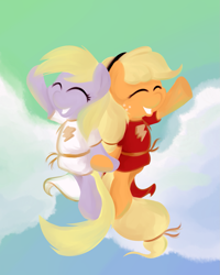 Size: 1365x1705 | Tagged: safe, artist:epulson, character:applejack, character:derpy hooves, character:discord, species:earth pony, species:pegasus, species:pony, crossover, dc comics, female, mare, shazam