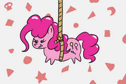 Size: 750x500 | Tagged: safe, artist:friendshipishorses, character:pinkie pie, species:pony, chubbie, newbie artist training grounds, atg 2019, cute, diapinkes, dot eyes, female, rope, shapes, solo, stars