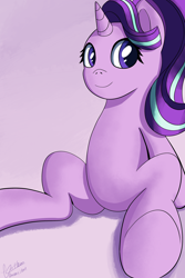 Size: 2000x3000 | Tagged: safe, alternate version, artist:theunconsistentone, character:starlight glimmer, species:pony, species:unicorn, female, simple background, sitting