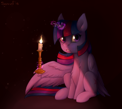 Size: 2160x1920 | Tagged: safe, artist:flysouldragon, character:twilight sparkle, character:twilight sparkle (alicorn), species:alicorn, species:pony, candle, female, horn, magic, solo, wings