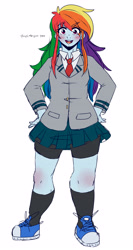 Size: 2537x4776 | Tagged: safe, artist:midoriya_shouto, character:rainbow dash, my little pony:equestria girls, converse, crossover, female, my hero academia, shoes, sneakers, solo