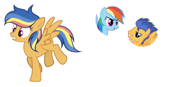 Size: 1024x516 | Tagged: safe, artist:sapphiretwinkle, base used, character:flash sentry, character:rainbow dash, oc, parent:flash sentry, parent:rainbow dash, parents:flashdash, species:pegasus, species:pony, female, flashdash, male, mare, offspring, shipping, straight
