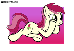 Size: 1940x1340 | Tagged: safe, artist:gradiusfanatic, character:roseluck, species:earth pony, species:pony, female, hooves on cheeks, mare, solo