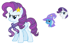 Size: 1024x630 | Tagged: safe, artist:sapphiretwinkle, character:rarity, character:trixie, oc, parents:rarixie, species:pegasus, species:pony, species:unicorn, female, lesbian, mare, rarixie, shipping