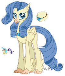 Size: 1280x1503 | Tagged: safe, artist:dianamur, oc, oc only, parent:princess skystar, parent:rarity, species:classical hippogriff, species:hippogriff, female, magical lesbian spawn, offspring, simple background, solo, transparent background