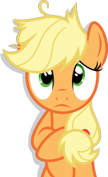 Size: 5525x9057 | Tagged: safe, artist:twilirity, character:applejack, species:pony, episode:apple family reunion, g4, my little pony: friendship is magic, absurd resolution, female, freckles, mare, sad, simple background, solo, transparent background, vector