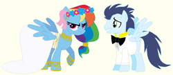 Size: 983x428 | Tagged: safe, artist:unicornsmile, character:rainbow dash, character:soarin', species:pony, ship:soarindash, female, male, marriage, shipping, straight, wedding