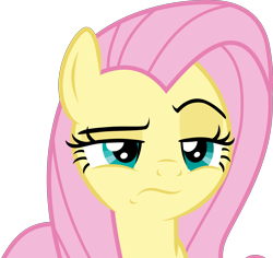 Size: 6550x6187 | Tagged: safe, artist:twilirity, character:angel bunny, character:fluttershy, species:pegasus, species:pony, episode:she talks to angel, g4, my little pony: friendship is magic, .svg available, absurd resolution, angel is not amused, body swap, close-up, female, frown, lidded eyes, looking at you, mare, raised eyebrow, simple background, solo, transparent background, unamused, vector