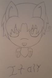 Size: 720x1067 | Tagged: safe, artist:lightning135, species:pegasus, species:pony, bust, hetalia, italy, ponified, smiling, solo, traditional art