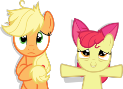 Size: 7000x5076 | Tagged: safe, artist:twilirity, character:apple bloom, character:applejack, species:pony, episode:apple family reunion, g4, my little pony: friendship is magic, absurd resolution, simple background, transparent background, vector