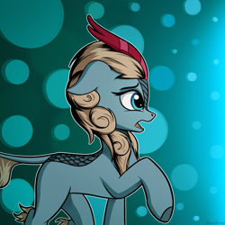 Size: 3000x3000 | Tagged: safe, artist:adagiostring, character:sparkling brook, species:kirin, background kirin, cute, female, my little pony, open mouth, profile, solo