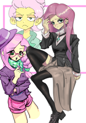 Size: 700x1000 | Tagged: safe, artist:ceitama, character:fluttershy, episode:fake it 'til you make it, my little pony:equestria girls, alternate hairstyle, fluttergoth, hipstershy, severeshy
