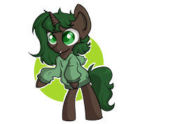 Size: 11748x8334 | Tagged: safe, artist:dumbwoofer, oc, oc:pine shine, species:pony, species:unicorn, clothing, female, hoodie, mare, simple background, standing, transparent background