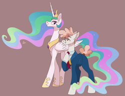 Size: 3809x2909 | Tagged: safe, artist:polymercorgi, character:princess celestia, character:svengallop, species:pony, crack shipping, female, high res, male, shipping, simple background, straight, svenlestia