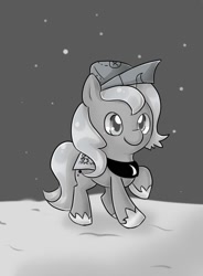 Size: 564x768 | Tagged: safe, artist:pegasisters82, character:princess luna, species:pony, female, monochrome, solo, woona, young