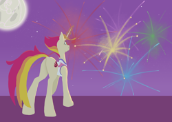 Size: 3508x2480 | Tagged: safe, artist:settop, character:fire flare, species:pony, species:unicorn, episode:the summer sun setback, g4, my little pony: friendship is magic, butt, female, fireworks, glowing horn, high res, horn, mare, plot, solo