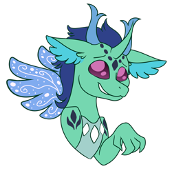 Size: 898x890 | Tagged: safe, artist:hazardous-andy, oc, oc:onyx, parent:princess ember, parent:thorax, parents:embrax, bust, dragonling, hybrid, interspecies offspring, offspring, portrait, simple background, solo, transparent background