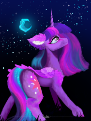 Size: 3096x4128 | Tagged: safe, artist:livitoza, character:twilight sparkle, character:twilight sparkle (alicorn), species:alicorn, species:pony, blue moon, crescent moon, female, looking up, mare, moon, sky, solo, stars