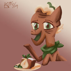 Size: 1750x1750 | Tagged: safe, artist:kelseyleah, character:grand pear, species:pony, cake, food, limited palette, male, solo