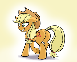 Size: 1230x995 | Tagged: safe, artist:epulson, character:applejack, species:earth pony, species:pony, butt, female, mare, plot, solo