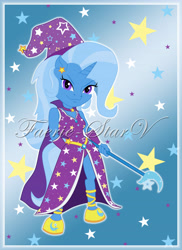 Size: 5100x7019 | Tagged: safe, artist:faerie-starv, character:trixie, species:anthro, absurd resolution, hate, staff
