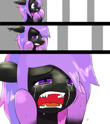 Size: 1600x1802 | Tagged: safe, artist:fluor1te, oc, oc only, oc:alilyia, species:bat pony, species:pony, bawling, colored hooves, comic, comic strip, crying, emotional, feels, female, holding head, manga, manga reference, mare, sad, shocked, solo
