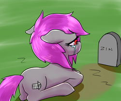 Size: 2400x2000 | Tagged: safe, artist:fluor1te, oc, oc only, oc:fluorite, species:earth pony, species:pony, crying, facing away, female, mare, mourning, solo