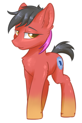 Size: 800x1200 | Tagged: safe, artist:ravistdash, derpibooru original, oc, oc only, oc:gallant valor, species:earth pony, species:pony, looking at you, simple background, solo, white background