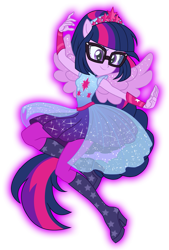 Size: 811x1200 | Tagged: safe, artist:sapphiregamgee, character:twilight sparkle, character:twilight sparkle (scitwi), species:eqg human, equestria girls:forgotten friendship, g4, my little pony: equestria girls, my little pony:equestria girls, armpits, female, glasses, palindrome get, ponied up, pony ears, scitwilicorn, simple background, solo, super ponied up, transparent background