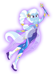 Size: 858x1200 | Tagged: safe, artist:sapphiregamgee, character:trixie, equestria girls:forgotten friendship, g4, my little pony: equestria girls, my little pony:equestria girls, female, ponied up, pony ears, simple background, solo, super ponied up, transparent background, wand