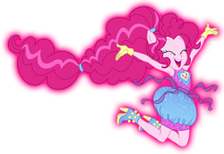 Size: 1200x824 | Tagged: safe, artist:sapphiregamgee, character:pinkie pie, equestria girls:forgotten friendship, g4, my little pony: equestria girls, my little pony:equestria girls, alternate hairstyle, armpits, boots, clothing, female, gloves, ponied up, pony ears, shoes, simple background, sleeveless, solo, super ponied up, transparent background
