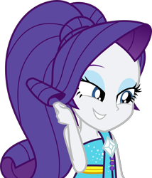 Size: 5000x5854 | Tagged: safe, artist:twilirity, character:rarity, equestria girls:spring breakdown, g4, my little pony: equestria girls, my little pony:equestria girls, spoiler:eqg series (season 2), absurd resolution, clothing, cute, eyeshadow, female, lidded eyes, makeup, raribetes, shy, simple background, smiling, solo, transparent background, vector