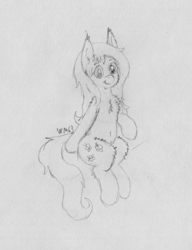 Size: 2342x3042 | Tagged: safe, artist:wapamario63, character:fluttershy, species:pegasus, species:pony, female, monochrome, sitting, sketch, solo, traditional art