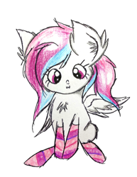 Size: 2648x3425 | Tagged: safe, artist:sumi-mlp25, edit, oc, oc only, oc:strawberry breeze, species:pegasus, species:pony, 2020 community collab, derpibooru community collaboration, clothing, simple background, sitting, socks, solo, striped socks, traditional art, transparent background