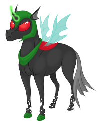 Size: 2503x3078 | Tagged: safe, artist:skunk bunk, oc, oc:intrinsic value, species:changeling, 2020 community collab, derpibooru community collaboration, male, realistic, realistic anatomy, realistic horse legs, red changeling, simple background, solo, transparent background