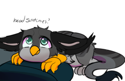 Size: 671x437 | Tagged: safe, artist:wolfsam, oc, oc only, oc:arcturus, species:griffon, adorable face, cute, head on lap